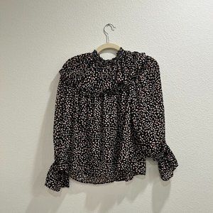 Who What Wear long-sleeve polka dot blouse